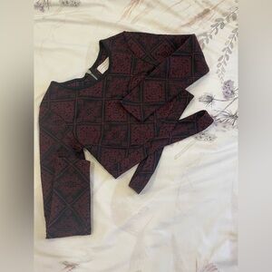 Kendall & Kylie Black and Red Geometric Blouse